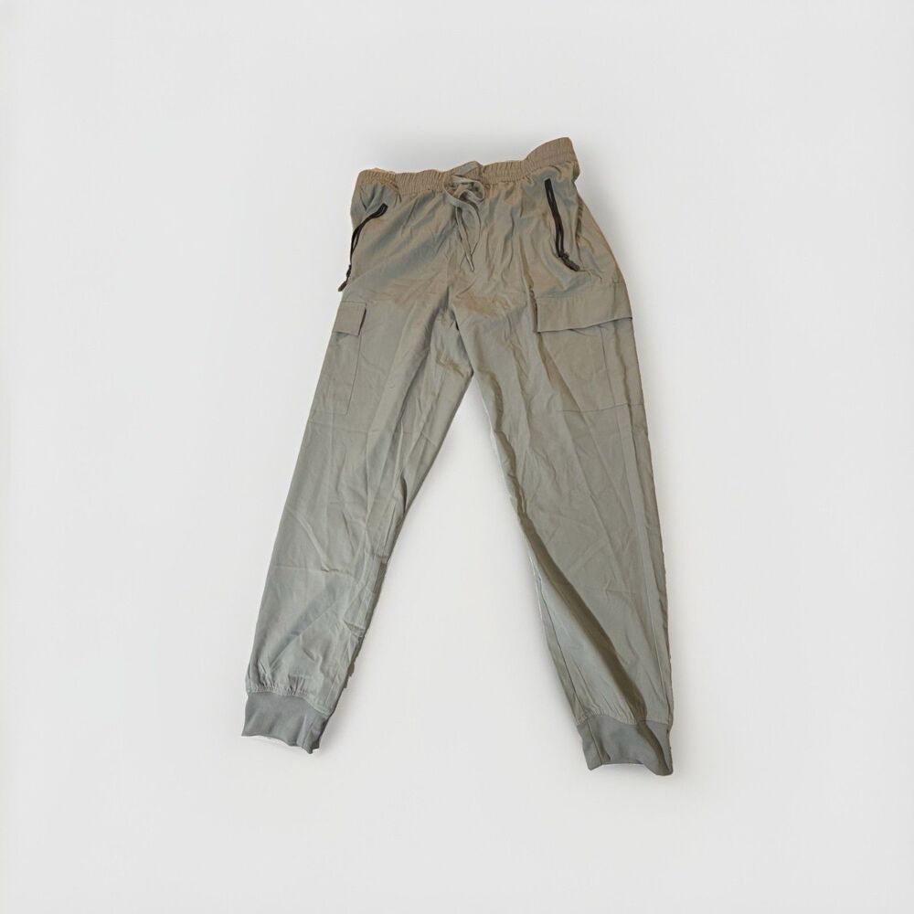 Libin Mens Large Jogger Pants Gray Lightweight Zip Pocket Athletic Hiking